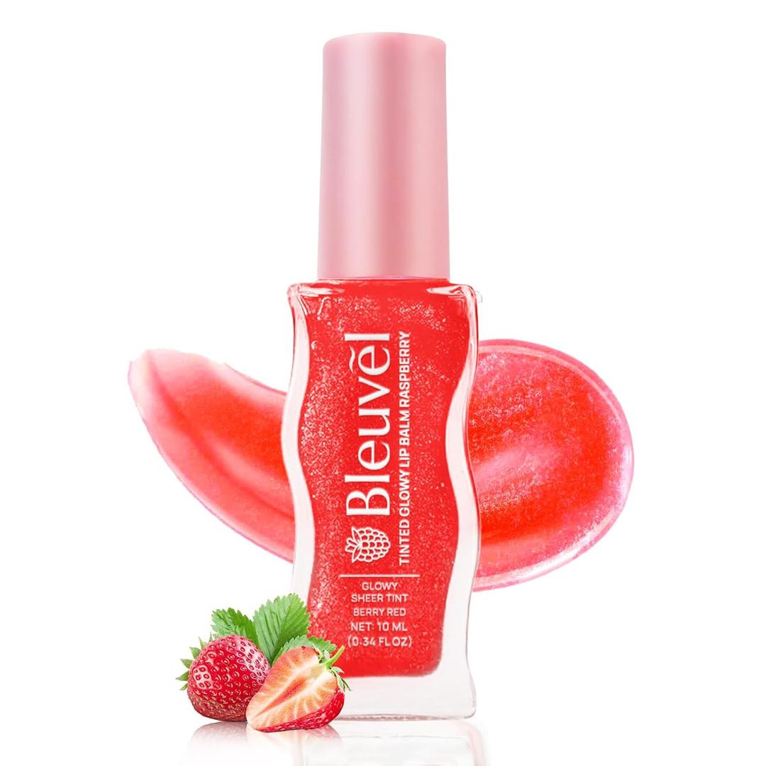 Tinted Lip Balm [Glossy & Moisturizing] Nourishing Lip Gloss with Shea Butter & Natural Oils, Vegan & Cruelty-Free, Soothing Skincare, Berry(0.53 Oz)