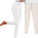 FULLSOFT Thick Fleece Lined Leggings for Women  High Waisted Winter Thermal Warm Yoga Pants Workout Tummy Control Leggings (XX-Large, White)
