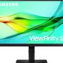 SAMSUNG 24" ViewFinity S6 (S60UD) Series QHD High Resolution Computer Monitor, 100Hz, HDR10, USB-C, Built-In LAN Port, Daisy Chain Support, Easy Setup, Height Adjustable Stand, LS24D606UANXZA, 2024