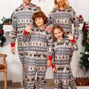 VNVNE Matching Christmas Onesie Pajamas Set for Family/Couples/Women/Men, One Piece Xmas Pjs Hooded Zipper Printed Sleepwear (Large, Brown Diamond)