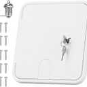 RVGUARD RV Access Door, RV Electric Cord Power Cord Hatch Cable Cover White for Hatch Cord Replacemet, 8-1/2" H x 8" W