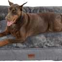 Orthopedic Dog Bed for Extra Large Dogs - Extra Thick Supportive Dog Couch Bed, Pet Beds Sofa with Waterproof Washable Cover & Non-Slip Bottom, Grey, 48x35 Inch