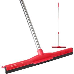 Water Broom & Floor Squeegee Scrubber with 51" Adjustable Pole & EVA Foam Blade  Indoor/Outdoor Use for Garage, Patio, Bathroom, Tile, Marble