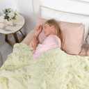 Tuddrom Decorative Extra Soft Faux Fur Blanket Twin Size 70" x 78",Solid Reversible Fuzzy Long Hair Shaggy Fluffy Cozy Plush Fleece Comfy Microfiber Blanket for Couch Sofa Bed,Light Yellow