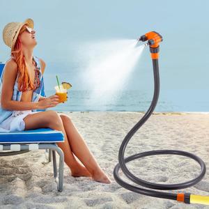 Standing Misters for Outside Patio, Thickened Pipe 360 Adjustable Nozzle Portable Outdoor Misting System for Cooling, Outdoor Water Mister Kit for Backyard Pool BBQ Pets Porch Sprinkler