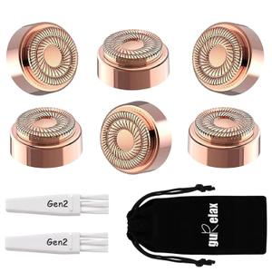 Gurelax Replacement Heads for Finishing Touch Flawless Gen2, Replacement Blades for Facial Hair Remover Device for Women, 18k Gold Replacement Heads with Flannel Bag Gurelax Replacement Heads for Finishing Touch Flawless Gen2, Replacement Blades for Facial Hair Remover Device for Women, 18k Gold Replacement Heads with Flannel Bag