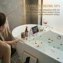 Bathtub Caddy Tray for Luxury Bathroom Bath tub Table Caddy Tray Shelf for Shower with Gold Handles fits All bathtubs
