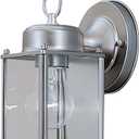 DESIGNERS FOUNTAIN Preston Outdoor Light Fixture, 8 Inch Exterior Wall Lantern Sconce for Front Door, Patio and Porch, Pewter, 1161-PW
