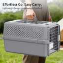 RIZZARI Gray Pet Carrier for Medium Dogs & Cats, Hard-Sided Travel Kennel | Spacious Interior,Reinforced Side Latches,Stable Carrying Handle,Wide Front Entry,Supports Daily Travel,Light weight to Carry