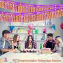 Mega-L Congratulation Banners Party Decorations, Purple Gold Foil Fringe Garland, 4Pack 78Ft Tinsel Streamers Photo Booth Props Flag for Parade Float Car Birthday Party Decor Class of 2026 Graduation