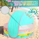 Kiddle Baby Pool with Canopy, Pop-Up Above Ground Pool, Foldable Infant Wading Pool for Toddlers 1-3, Baby Beach Tent, Portable Water Play Sum Toys for Child