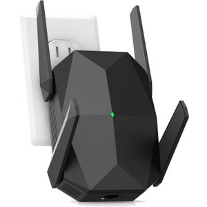 WiFi Extender, 2026 20X AX3000 WiFi Extender Signal Booster for Home Up to 18999 sq.ft and 150+ Devices, Wireless Repeater with Ethernet Port, 1-Tap Setup (Black)