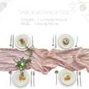 IVAPUPU 2 Pcs Cheesecloth Table Runner - 10ft Dusty Pink Boho Rustic Gauze Cheese Cloth Table Runner for Baby Shower Decorations Wedding Party Spring Garden Farmhouse Mothers Day Decor