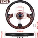Universal Golf Cart Steering Wheel For Club Car,EZGO,Yamaha,Star Car and Other Brands Golf Carts and Boats as well.Adapter Sold Seperately. (Steering Wheel - Wooden Grain)