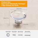 4 Pack Glass Cabinet Knobs and Pulls, Oval Crystal Cabinet Knobs for Dresser Drawers, Brushed Nickel Kitchen Egg Shape