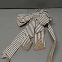 Natural Burlap White Rustic Ribbon Bow Farmhouse White Striped Wreath Bows for Christmas Door Wreath Home Decorations Tree Topper Party