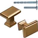 10 Pack Champagne Bronze Kitchen Cabinet Knobs,Single Hole Brushed Brass Drawer Pulls Dresser Hardware,1.5 inch (38mm) Overall Length for Kitchen Cupboard Doors Closet Hardware