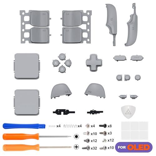 eXtremeRate Replacement Full Set Buttons for Steam Deck OLED Handheld Console, New Hope Gray DIY Custom ABXY D-pad Trackpad Bumpers Triggers Buttons with Tools for Steam Deck OLED Console