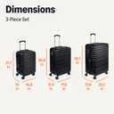 Amazon Basics 1-Piece Hardshell Luggage Set (21", 26", 30"), Scratch-Resistant Expandable Suitcases with Multi-directional Wheels and Telescoping Handle, Black