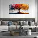 WDHCG Tree Pictures Wall Art Living Room - Colorful Canvas Wall Art Bedroom Aesthetic - Modern Wall Decoration for Office Size 24" x 48"