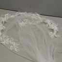 Ursumy Wedding Lace Veil Short Sparkle Waist Veils 2 Tier Soft Tulle Bridal Veils with Comb (White)