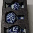 Goaste 3 Pack Small Blue and White Porcelain Vases, 5.5 Inch Tall Mini Vintage Vases, Classic Decorative Bud Vases, Chinoiserie Ceramic Vases for Home Decor, Office, Party Decoration and Events