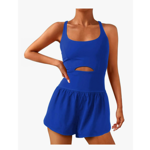 Wenlia Women Workout Romper Onesie with Padded Bras Sleeveless One Piece Outfits Shorts Atheletic Running Jumpsuit Clothes XL