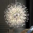 SineRise Modern Crystal Chandeliers Firework, Crystal Light Fixture, Dandelion Chandelier (16-Light, Chrome) for Foyer Hallway Entryway Kitchen Bedroom (Bulbs Not Included)