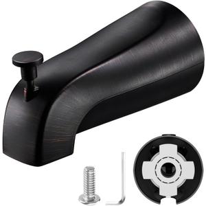 Tub Spout with Pull Down Diverter  Slip-Fit Bathtub Faucet Spout Replacement, 1/2 Copper Pipe Connection, Easy Installation, Universal for Bathroom Shower(Oil Rubbed Bronze)