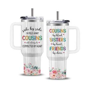 WWHSAI Cousin Gifts for Women, Gifts for Cousins Female, Cousin Birthday Gift for Women, Mothers Day Christmas Best Cousins Gift Tumbler from Sister Brother 40oz