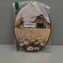 LKETW Farmhouse Country Wildflower Oval Wall Art Decor, Vintage Rustic Nature Daisy Floral Oval Canvas Hanging Decor, Retro Landscape Wall Decorations for Home Bedroom Living Room, 8.6x11.4 Inch