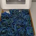 TINGE TIME Artificial Flowers, 25pcs Real Looking Dusty Blue Rose Fake Roses w/Stem for DIY Wedding Bouquets Centerpieces Arrangements Party Baby Shower Home Decorations