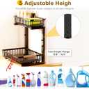 Under Sink Organizer, Heavy-Duty & Rust-Resistant Carbon Steel Metal, 2 Tier Pull Out Under Bathroom Sink Storage, Adjustable Height (13.8" -16.9"), Organizer for Kitchen Cabinet(2PCS,Black)