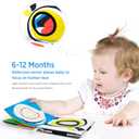 beiens High Contrast Black and White Baby Book - Touch and Feel Crinkle Sensory Toy - Visual Stimulation Interactive Montessori Toys for 0-12 Months Infant Newborn - Baby Gift for Boys Girls