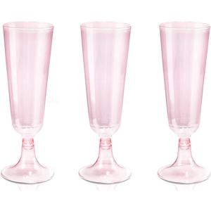 bUCLA 60 Pack Pink Plastic Champagne Flutes Disposable - 5 OZ Plastic Champagne Glasses - Fancy Champagne Cups - Ideal for Party