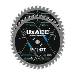 4-1/2-Inch 42-Tooth Circular Saw Blade, 3/8-Inch Arbor, Aluminum, Non-Ferrous Metal Cutting Blade, Carbide Tip, Thin Kerf, for Thin Aluminum, Plastic, Composite, 2 Pack