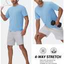 TACVASEN Running Shirts for Men Lightweight Quick Dry Short Sleeve Athletic Tops Cooling Breathable Gym Sport T-Shirt Sky Blue 2XL (Blue, XXL)