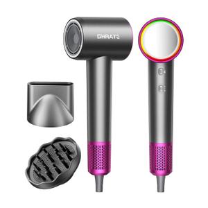 SHRATE Professional High Speed Ionic Hair Dryer | Ultra-Fast Drying | 500 Million Negative Ions | Low Noise | 160000 RPM | Compact Blow Dryer with Magnetic Diffuser for Faster Drying All Hair Types