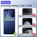 VEGO Case for Samsung Galaxy Z Flip 7 with Built-in Screen Protector & Hinge Protection[Anti-Scratch][360Rotating Stand] Full Body Drop Proof Protective Phone Case for Galaxy Flip 7(Not for FE)-Green