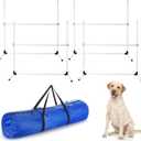 Shappy 4 Pieces Dog Agility Equipment with Adjustable Height Jump Bars Adjustable Dog Agility Jumps with Carry Bag Exercise Jumping Hurdles for Indoor Outdoor Course Game(White)