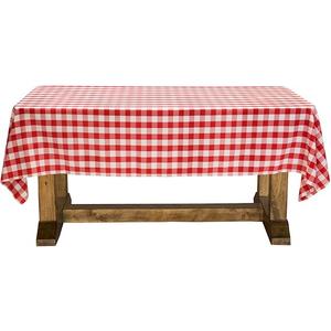 Lann's Linens (150cm x 320cm Rectangular, Red and White Checker) - 150cm x 320cm Premium Chequered Tablecloth - Rectangular Polyester Fabric Picnic Table Cover - Red & White Gingham Cloth
