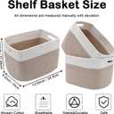3 Pack Woven Rope Storage Baskets for Shelves,13.5"11"9.5" Storage Bins with Handles,Empty Gift Baskets,Nursery Organizer for Toys,Towels,Books,Closet,Living Room,Bedroom (White & Brown)