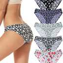 voenxe Women Bikini Underwear,Seamless Breathable Ladies Panties,No Show Comfortable Briefs Undies,Invisible Hipster,5-Pack, Small