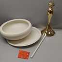 Metal Round End Table,Modern Pedestal Table,Corner Drink Tables,Accent Side Table Nightstand for Living Room,Patio and bar (White-Gold)