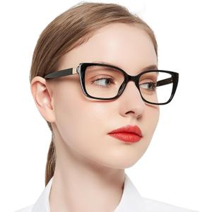 OCCI CHIARI Modern Big Frame Reading Glasses for Women Square Readers(Black 2.0x) 