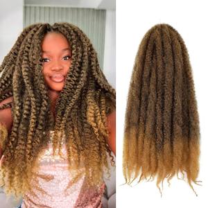 Marley Twist Braiding Hair 8 Packs Marley Twist Hair Twist Hair 24 Inch Afro Kinky Curly Twist Crochet Hair Twist Soft and Natural Hair (T27, 24 inch)