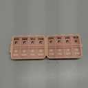 Foldable & Portable Pill Organizer 2 Times A Day with Extra Compartments - Etched Labels - Weekly 7 Day AM PM Medicine Box, Week Daily Travel Pill Case Holder Dispenser for Vitamin, Supplement - Khaki