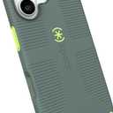 Speck CANDYSHELL Grip +MS Case for iPhone 17 - NEO DRAB/Glow Green | Slim Protective Grip | Drop Protection | MagSafe Compatible