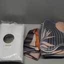 Tayney Boho Mid Century Shower Curtain Set with Toilet Lid Cover and Non-Slip Rugs, Abstract Grey Background 4 Pcs Modern Minimalist Vintage Gray Shower Curtain for Bathroom Set with 12 Hooks