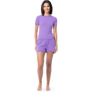 Fruit of the Loom Women's Energize Short Sleeve Tee and Shorts Sleep Pajama Set, XL